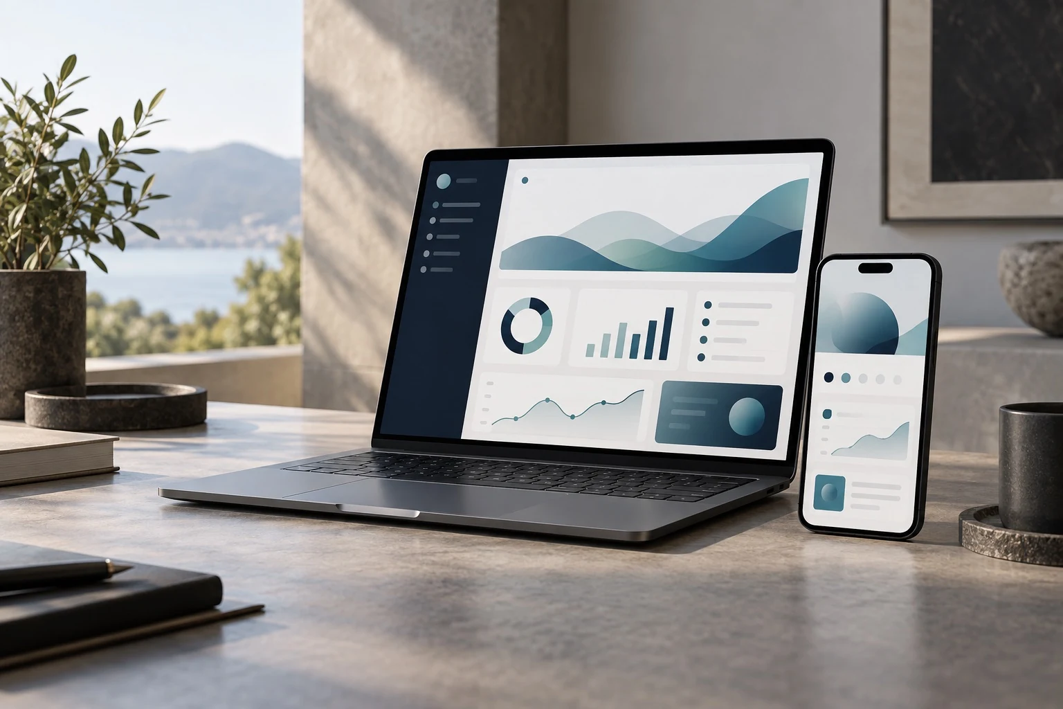 Unified AI workspace displayed on a laptop and phone